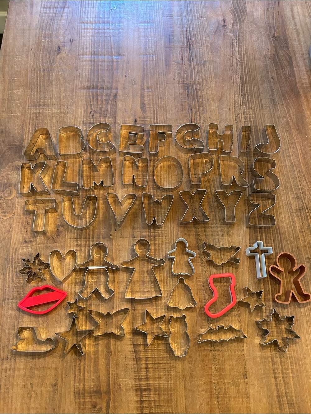 Metal Alphabet & Holiday Cookie Cutter Set - Brown